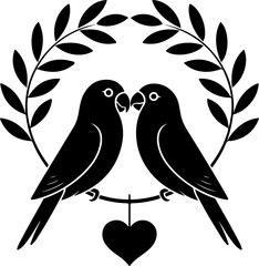 love birds circle vector