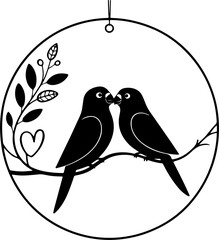 love birds circle vector