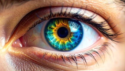 Fototapeta premium Close-Up Eye with Mesmerizing Colorful Iris