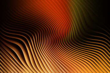 Abstract background with curved lines in orange, yellow, and black colors