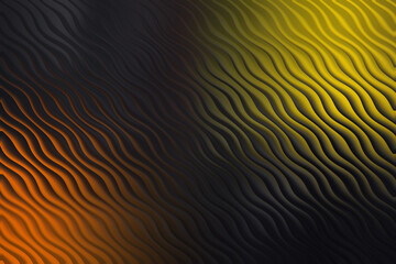 Abstract wavy lines background with orange, black and yellow gradient color