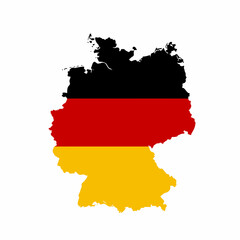 Obraz premium Germany Map Flag Black Red Gold Horizontal