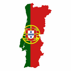 Portugal Map Flag Green Red Coat of Arms Shield