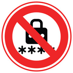 No Passwords Vector Icon which can easily modify or edit