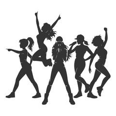 Fototapeta premium Women Silhouettes Dancing With Energy