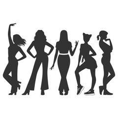 silhouettes of women in different poses