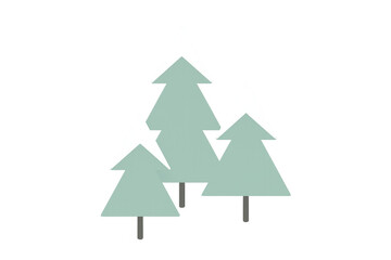 Obraz premium Winter festive landscape with snow-capped pine trees, celebrating christmas and holiday season, transparent background