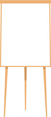 Empty whiteboard on a wooden stand illustration