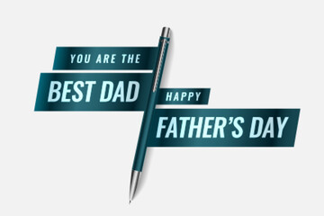 best dad happy fathers day banner design with pen