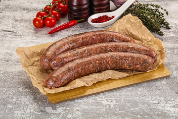 Raw beef and lamb sausages
