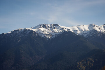 Scenic autumn overview of the Carpathian Mountains in Romania