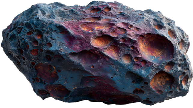 Peice of astroid Isolated On PNG Transparent Background And White