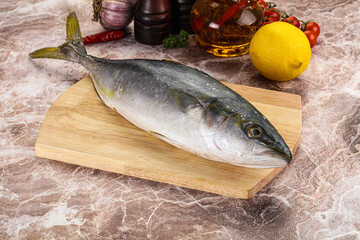 Raw Japanese Amberjack for cooking