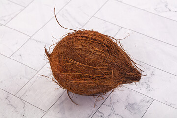 Tropical exotic brown haired coconut