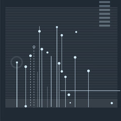 Futuristic Abstract Data Visualization with Geometric Nodes. Vector Design