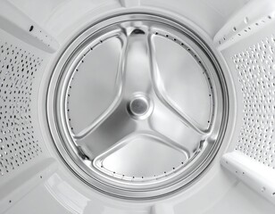 Interior view of a metallic, circular machine component