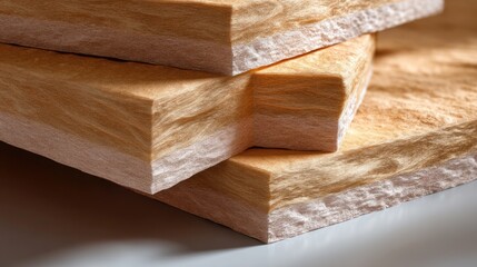 Close-Up View of Insulation Material with Textured Surface in Layered Arrangement