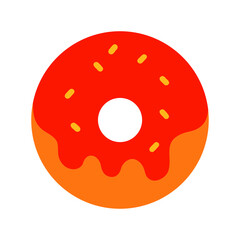 Obraz premium Delicious orange donut with sprinkles, sweet treat
