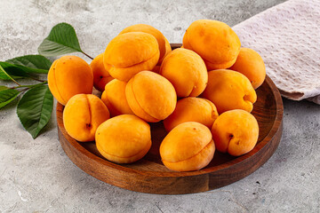 Ripe sweet juicy yellow apricots