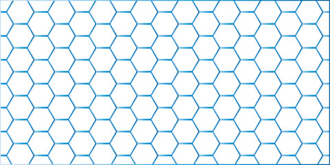 Fototapeta premium Seamless vector honeycomb pattern on an abstract blue geometric grid background for technology design and illustration