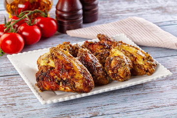 Baked chicken wings with spices