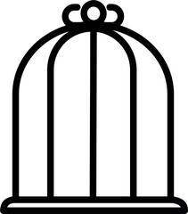 Bird cage icon. Vector graphics and not Artificial Intelligence, logo illustration. Replaceable vector design.