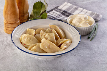 Traditiolal vareniki - stuffed dumplings with potato