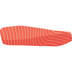 Salmon Fillet Slice Transparent Background Raw Pink Fish Steak Isolated Food Ingredient Top View Delicious Healthy Protein Source