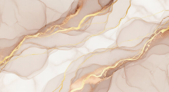 ベージュとゴールドのマーブル模様が美しい高級感のある背景
