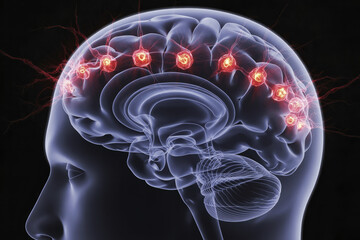 Image of a human brain during the process of thinking.