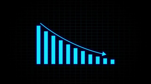 Business graph. loss graph direction. damage business graph. down business graph icon. business or finance concept icon animation.