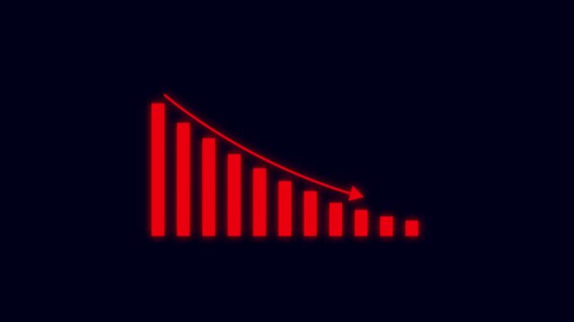 Business graph. loss graph direction. damage business graph. down business graph icon. business or finance concept icon animation.