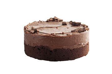 Delicious chocolate cake with frosting isolated on transparent background. Delicious chocolate mud cake isolated on white background.