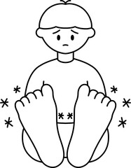 수족냉증 발 남 흑백