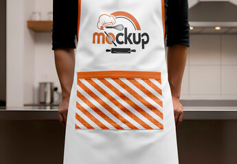 Cooks Apron With Deep Pocket In Professional Mockup