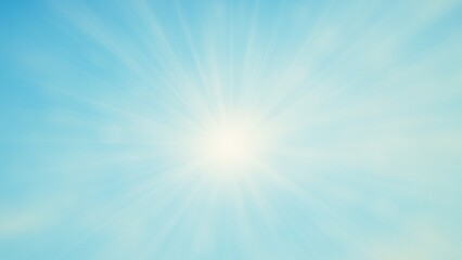 Bright Blue Sky with Sun Rays – Abstract Light Burst Background