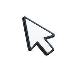 Sleek 3d mouse cursor arrow minimal white pointer png icon 