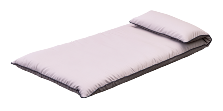 Pink duvet with piped edge on white background