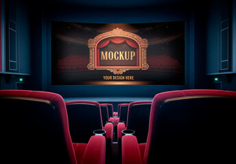 Theater Mockup On Dark Theater