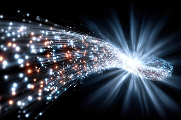 Obraz premium Visual representation of energy flow and light dynamics in a cosmic setting