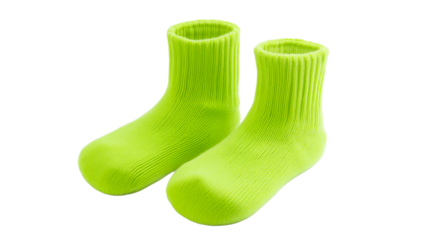 Pair of Neon Yellow Knitted Socks