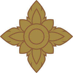 Decorative Thai Art traditional asian luxury line art, lai Thai Pattern flat Illustration element