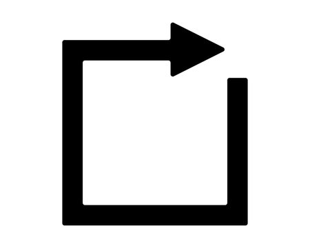 Black square loading arrow icon, refresh arrow icon.