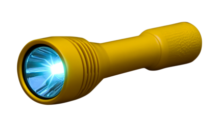 Yellow Flashlight Emitting Bright Blue Light