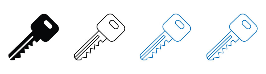 Simple key design, key silhouette, key symbol. Perfect for security, access, or key-related themes. User interface icon vector.
