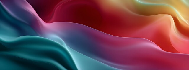 Obraz premium Fluid abstract background with warm and cool tone gradient. Soft color transitions form a flowing abstract landscape. Minimalist gradient art with vibrant flowing colors.