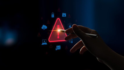 Cybersecurity threat alert protects data. Cyber security threat alert prevents access, alert warns breach, defends system, and cyber security threat alert identifies risk. Latch
