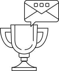 A trophy is shown with a speech bubble above it