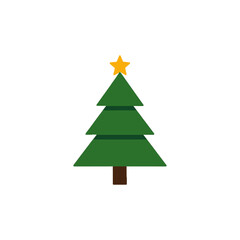 Flat minimalist Christmas tree vector illustration