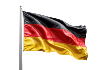 Waving tricolor flag with black red gold on black